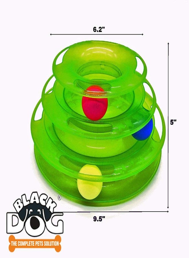 BLACK DOG Ball Toy for Cats Interactive Tower of Tracks Plastic 3 Layers Pet Game Entertainment Turntable with Colorful - Image 3